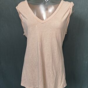 Neo-vintage Eco-lux deconstruct  crochet lace drapey PEACH jersey top w/cutouts